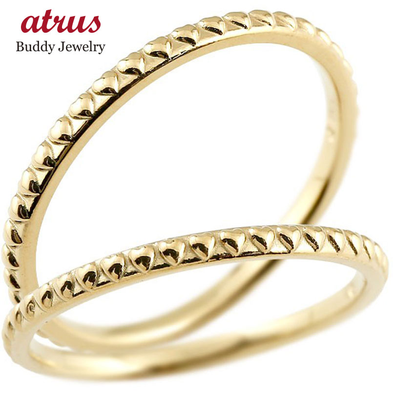 結婚指輪 イエローゴールドk18 ペアリング ゴールド カップル マリッジリング ハート 華奢 細い アンティーク調 18金 リング スイートペアリィー 人気 ...