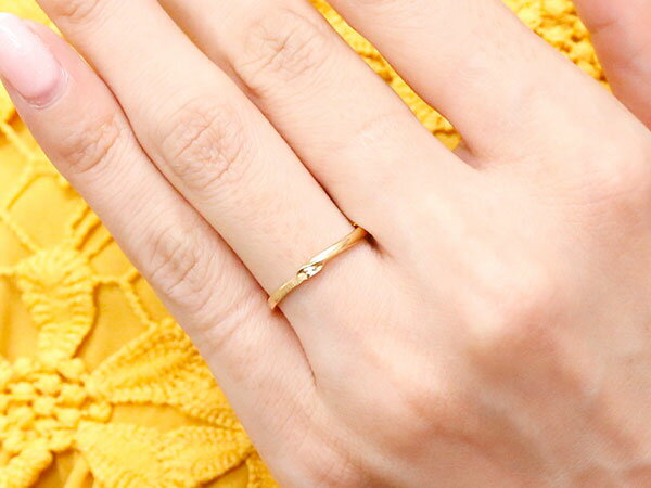 ペアリング 2個セット 細身 インフィニティ 結婚指輪 マリッジリング ダイヤモンド 華奢 細い イエローゴールドk10 S字 つや消し 10金 ユニセックス スイートペアリィー 2