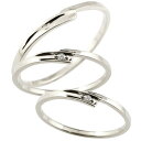 ペアリング カップル 結婚指輪 マリッジリング ダイヤモンド ホワイトゴールドk10 ダイヤ 華奢 細い 10金 華奢 スイートペアリィートラスリング 3本セッ...