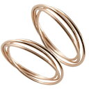 ペアリング ゴールド 2個セット ピンクゴールドk10 指輪 華奢 重ね付け 3連 地金リング 宝石なし 10金 ストレート 女性 人気 マリッジリング ウェデ...