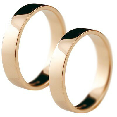 ペアリング ゴールド 2個セット 平角 4ミリ 結婚指輪 地金 宝石なし マリッジリング ピンクゴールドk18 結婚式 18金 リング プレゼント 女性 人気 ウェディング 18k 2本セット シンプル
