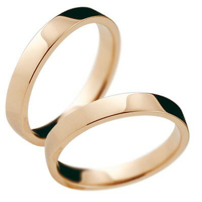 ペアリング ゴールド 2個セット 平角 3ミリ 結婚指輪 地金 宝石なし マリッジリング ピンクゴールドk18 結婚式 18金 リング 女性 人気 ウェディング...