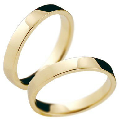ペアリング ゴールド 2個セット 平角 3ミリ 結婚指輪 地金 宝石なし マリッジリング イエローゴールドk18 結婚式 18金 リング プレゼント 女性 人気...