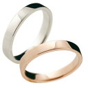 ペアリング ゴールド プラチナ 結婚指輪 マリッジリング 2個セット 18金 平角 3ミリ 地金 宝石なし ピンクゴールドk18 女性 人気 ウェディング 18k 結婚式 ファッションリング 大人 プレゼント ギフト 2本セット シンプル