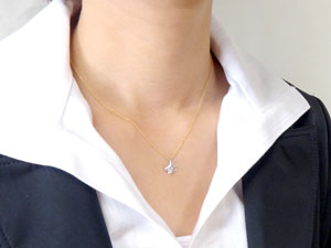 一粒 ダイヤモンド ペンダント ネックレス トップ ダイヤ イエローゴールドk18 18金 レディース 送料無料