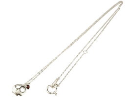 【送料無料】ドクロネックレスガーネットホワイトゴールドk18一粒ペンダントスカル髑髏レディースチェーン人気