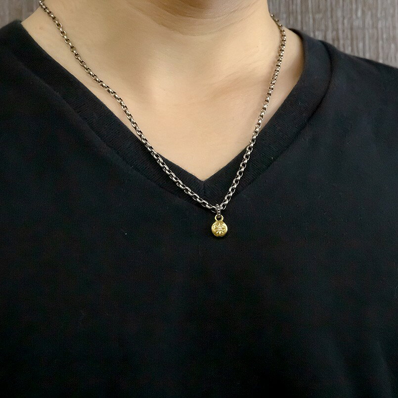 ジュエリー工房アトラスの【10%OFFクーポンセール】 ペンダントトップ 純金 24k ダイヤモンド 一粒 丸 燻し sv925 k24 24金｜アングル3