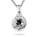 ネックレス メンズ ブラックダイヤモンド シルバー 喜平用 2ct ローズカット 一粒 大粒 ペンダントトップ sv925 喜平チェーン 六芒星 人気 男性