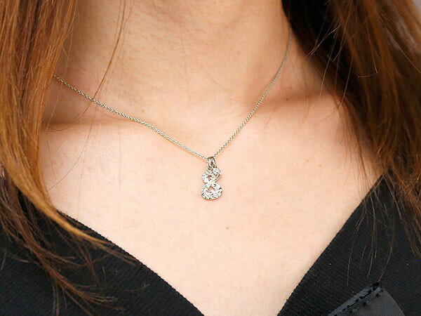 ハワイアンジュエリー 数字 8 キュービックジルコニア ネックレス トップ ペンダント シルバー ナンバー レディース チェーン 人気 送料無料