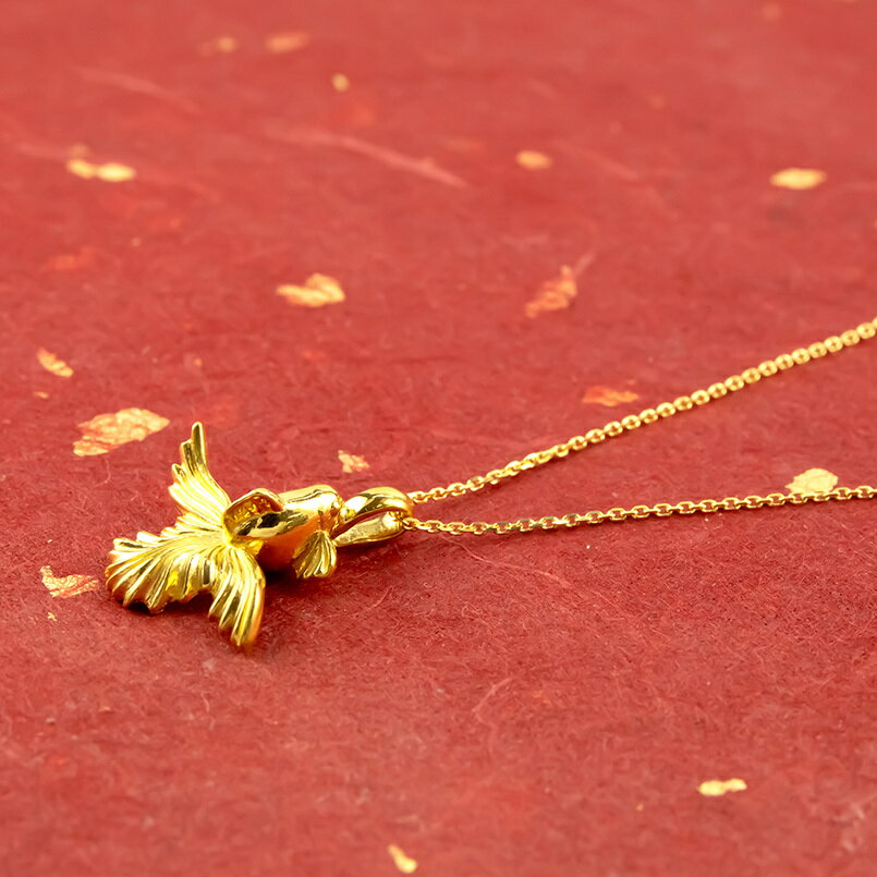 【10%OFFクーポンセール】 ペンダントトップ 純金 24金 ゴールド 金魚 出目金 魚 24k k24 地金 ユニセックス 2