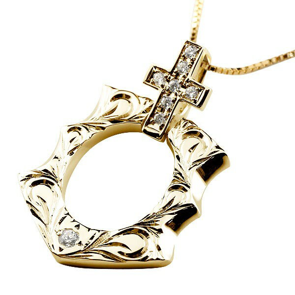 チャーム ペンダントトップ レディース 10金 ハワイアンジュエリー ハワイアン ダイヤモンド 馬蹄 イエローゴールドk10 クロス 十字架 ホースシュー 蹄鉄...