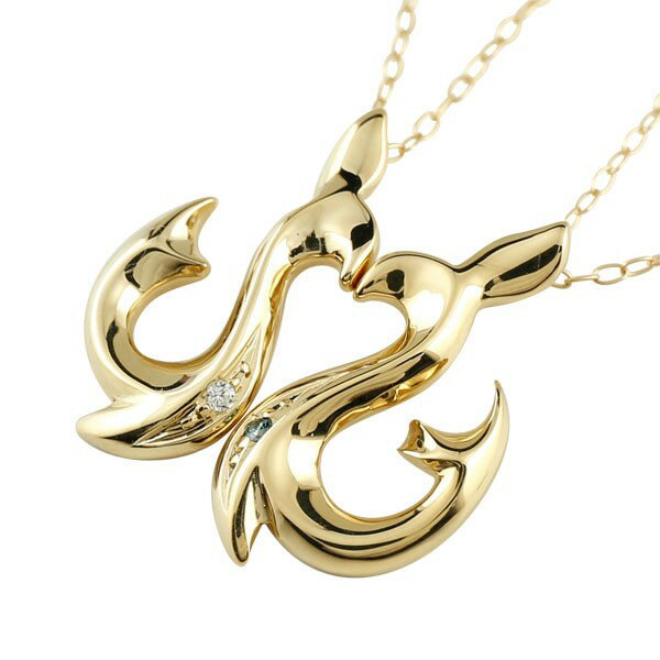 チャーム ペンダントトップ k18 18金 ハワイアンジュエリー ペア フィッシュフック 釣り針 ダイヤモンド イエローゴールドk18 フック 人気 ダイヤ 送...