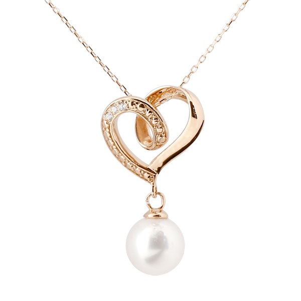 チャーム ペンダントトップ k18 18金 ダイヤモンド オープンハート パール 真珠 フォーマルトップ ピンクゴールドk18 チェーン 人気 6月誕生石 レデ...