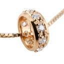 18金 ネックレス ダイヤモンド ペンダント ピンクゴールドK18 ダイヤ ペンダントトップ リング エタニティー チェーン 人気 ユニセックス 男女兼用 18...