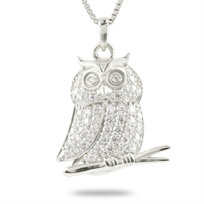 ネックレス プラチナ ペンダントトップ ダイヤ ダイヤモンド フクロウ pt900 ふくろう 梟 裏張り ペンダント プレゼント ギフト 人気