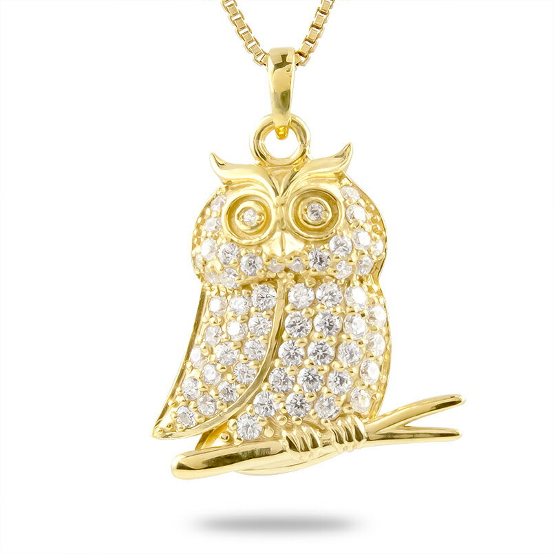 10金 ペンダントトップ ネックレスk10ペンダント ネックレス ダイヤ ダイヤモンド フクロウ イエローゴールドk10 10k ふくろう 梟 裏張り用 人気