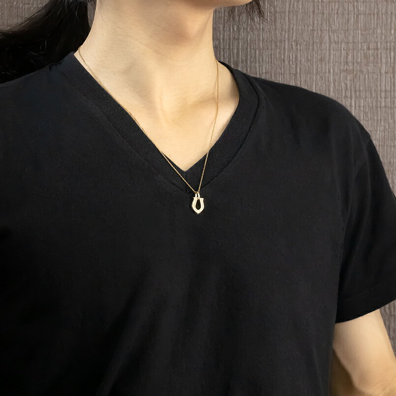 ジュエリー工房アトラスの【10%OFFクーポンセール】 18金 ネックレス ペンダント ダイヤモンド 馬蹄 メンズ チェーン ゴールド｜アングル2