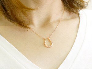 ジュエリー工房アトラスの【10%OFFクーポンセール】 18金 ネックレス ペンダント ハワイアンジュエリー 馬蹄 ピンクゴールドk18 レディース チェーン｜アングル2