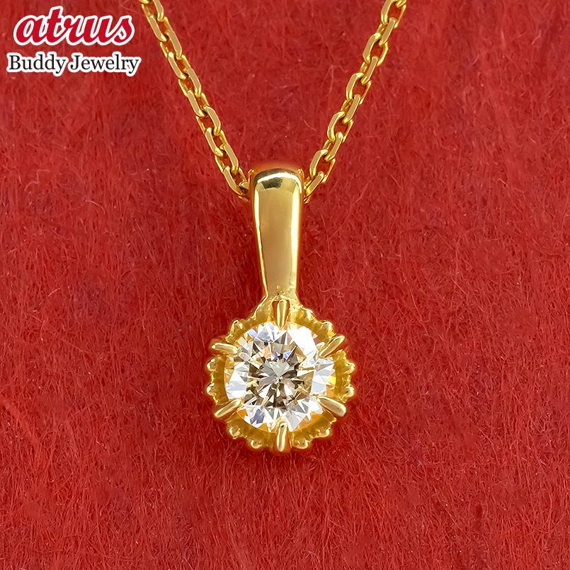 純金 ネックレス レディース 24金 ペンダント 一粒ダイヤ ライトイエローダイヤモンド k24 ゴールド ジュエリー アクセサリー ギフト プレゼント 記念日...
