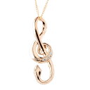 18金 ネックレス 蛇 スネーク ダイヤモンド ヘビ ト音記号 ペンダント ゴールド 18k ピンクゴールドk18 アミュレット ダイヤ 音符 音楽 ユニセック...