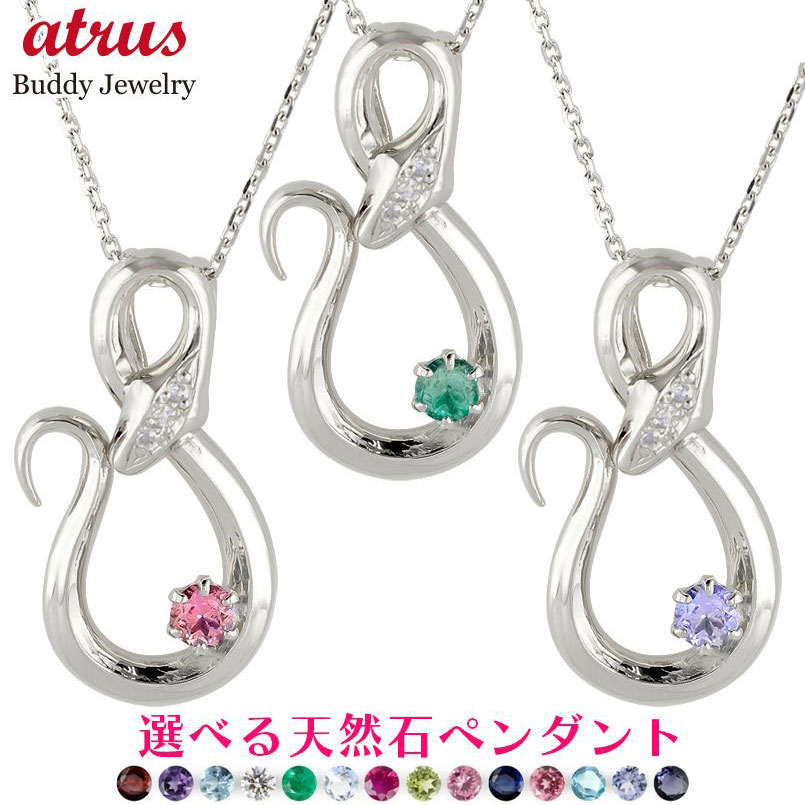 ヘビ 蛇 プラチナ ペンダントトップ メンズ ダイヤモンド インフィニティ 宝石が選べる 全16種 ネックレス チャーム 大きめ へび スネーク シンプル pt...