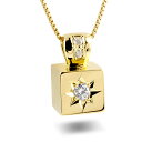 10金 ペンダントトップ ペンダント ネックレス ダイヤ ダイヤモンド イエローゴールドk10 一粒 大粒 後光留め 四角 トレジャーハンター ユニセックス 男...