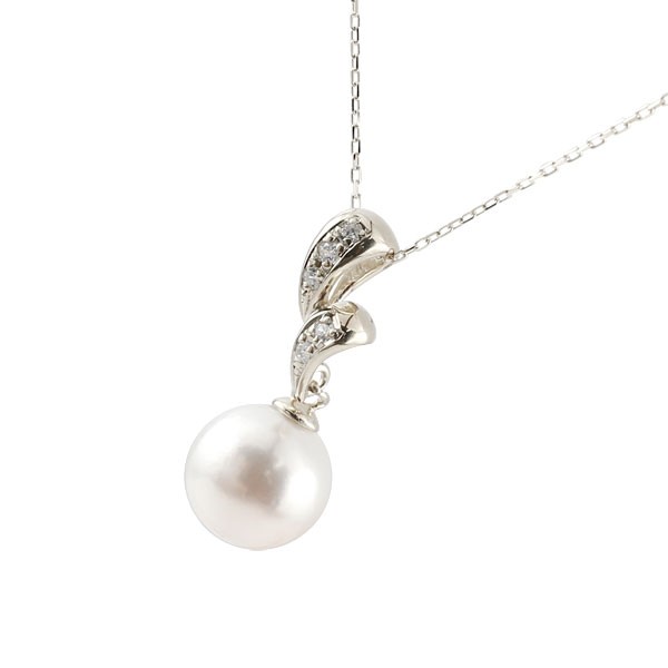プラチナ ネックレス レディース ペンダントトップ パール 真珠 ダイヤモンド フォーマル ジュエリー 6月誕生石 pt900 上品 おしゃれ 大人 人気 プレ...
