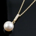 18金 ネックレス ゴールド パール 真珠 フォーマル 一粒 アコヤ 本真珠 ダイヤモンド イエローゴールドk18 18k 6月誕生石 チェーン 送料無料 ユニ...
