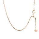 18金 ネックレス チェーン だけ 45cm ベネチアン チェーン レール 1mm幅 ピンクゴールドk18 18k 地金 スライド式 チェーン ユニセックス 男...