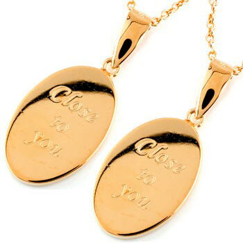 ペンダントトップ 18金 ペア プレート ピンクゴールドk18 18k オーバル 楕円形 ネームプレート オーダー 文字 刻印 人気 カップル レディース 女性...