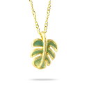 純金 ペンダントトップ レディース モンステラ リーフ ハワイアンジュエリー 24金 K24 地金 エポキシ樹脂入り シンプル ゴールド 葉っぱ 人気 プレゼン...