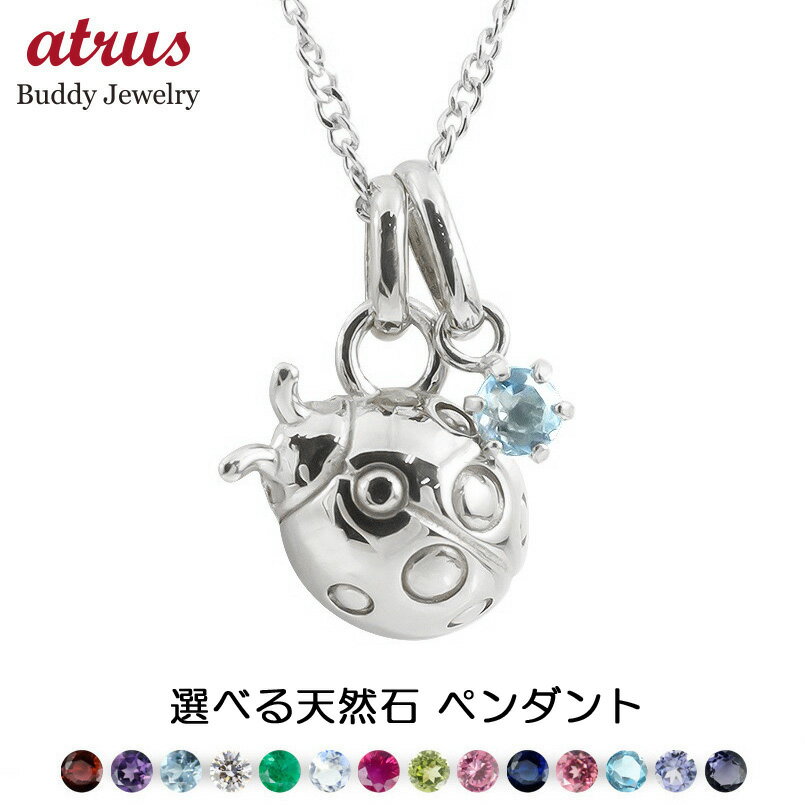 プラチナ ネックレス トップ レディース pt900 選べる 天然石 てんとう虫 チェーン ペンダントトップ 天道虫 テントウムシ 女性 プレゼント 彼女 妻 ...