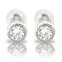 18金 ダイヤモンド ピアス 一粒 両耳 0.30ct ホワイトゴールドk18 ミル打ち ベゼルセッティング スタッドピアス 男女兼用