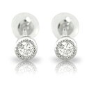 ピアス プラチナ シンプル ダイヤモンド ダイヤ 一粒 ピアス ダイヤモンド ダイヤ ミル打ち 0.20ct ソリティア プラチナ シンプル スタッドピアス 宝...
