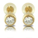 18金 ピアス ダイヤモンド ダイヤ 一粒 ミル打ち 大粒 0.30ct ソリティア スタッドピアス イエローゴールドk18 天然石 宝石 18k 送料無料 ユ...