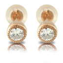 18金 ダイヤモンド 男女兼用 ピアス 一粒 両耳 0.30ct ピンクゴールドk18 ミル打ち ベゼルセッティング スタッドピアス