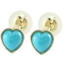 18金 ハート トルコ ターコイズ ピアス イエローゴールドk18 12月誕生石 天然石 宝石 18k 送料無料 ユニセックス 男女兼用 人気 普段使い
