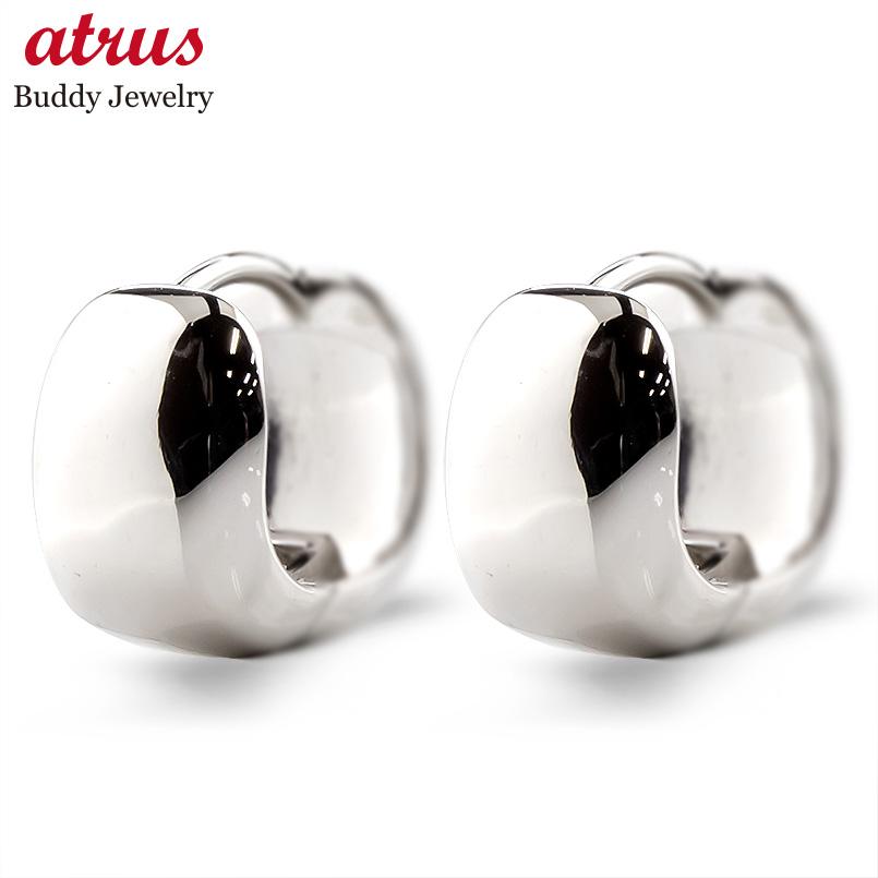 【最短発送】 フープピアス フープ レディース シルバー ロジウムメッキ ニッケルフリー 中折れ式 地金 リング sv925 女性 ペア 両耳用 地金ピアス 人気