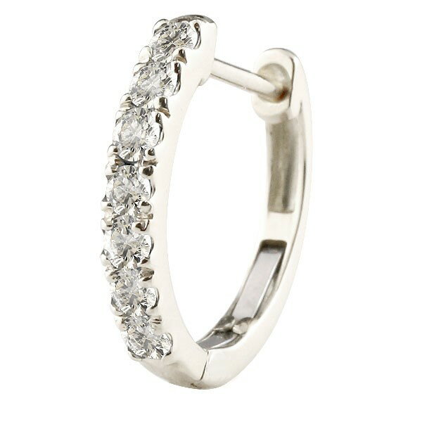 プラチナ ピアス フープ 片耳 天然ダイヤモンド フープピアス 中折れ式 4月誕生石 天然石 pt900 宝石 リング ユニセックス 男女兼用 人気