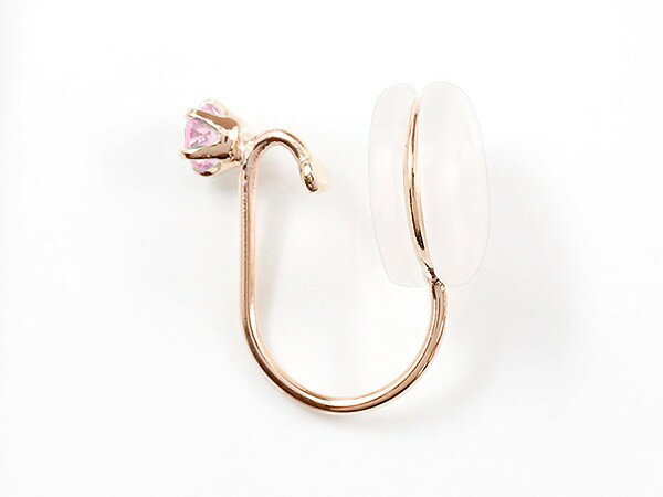 代引不可 ノンホールピアス イヤリング ピンクサファイア ピンクゴールドｋ10 シリコン クリップ式 レディース10金 送料無料 超人気の Azulejosbarma Com