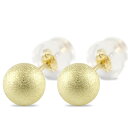 ユニセックス 送料無料 18金 ピアス 丸玉ピアス 6mm ダイヤモンドダスト スタッドピアス イエローゴールドk18 18k ファーストピアス 地金 シンプル...