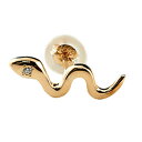 18金 ピアス 18k 蛇 スネーク ダイヤ ヘビ 片耳 ピアス シンプル スタッドピアス ダイヤモンド ピンクゴールドk18 宝石 ジュエリー 送料無料 人気...