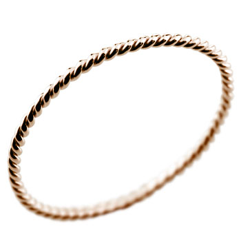 18金 リング k18 ゴールド ピンキーリング ピンクゴールドk18 指輪 シンプル 重ね付け 華奢 スパイラルデザイン ストレート 人気 プレゼント ギフト...