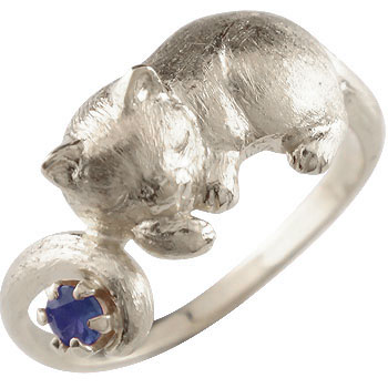 アイオライト リング 猫 指輪 シンプル シルバー ピンキーリング ストレート 人気 プレゼント ギフト ファッションリング ジュエリー 記念日 大人 おしゃれ 普段使い