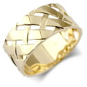 18金 ゴールド リング メンズ 幅広 太め 編み込み 指輪 ゴールド 18k イエローゴールドk18 ピンキーリング 透かし 人気 男性 シンプル ファッショ...
