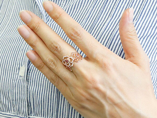 正規店仕入れの リング バラ ルビー ピンクゴールドk18 キュービックジルコニア 婚約指輪 ピンキーリング 指輪 幅広 エンゲージリング 18金 薔薇 ローズ 宝石 の 送料無料 Lgbtq 男女兼用 工場直送 Www Indiatribune Com