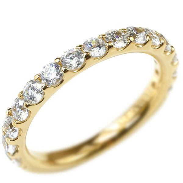 18金 リング 婚約指輪 ダイヤモンド 指輪 ハーフエタニティ 18k イエローゴールドk18 エンゲージリング ダイヤ ピンキーリング 男女兼用 人気