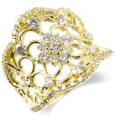 18金 リング ダイヤモンド 0.97ct 指輪 婚約指輪 エンゲージリング ダイヤ 幅広 太め 透かし ピンキーリング ゴールド イエローゴールドk18 男女...