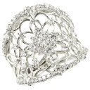 プラチナ リング ダイヤモンド 0.97ct 婚約指輪 エンゲージリング ダイヤ 幅広 太め 透かし 指輪 ピンキーリング pt900 宝石 男女兼用 人気