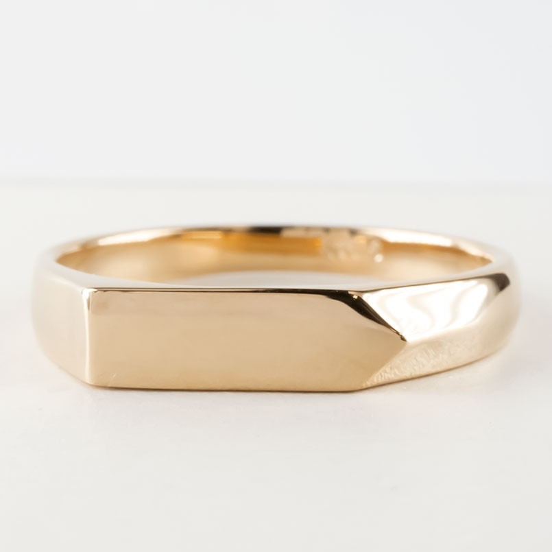 10金 リング ゴールド メンズ 印台 指輪 シグネットリング 地金 ピンクゴールドk10ピンキーリング 男性 人気 シンプル ファッションリング スタンダード プレゼント ギフト